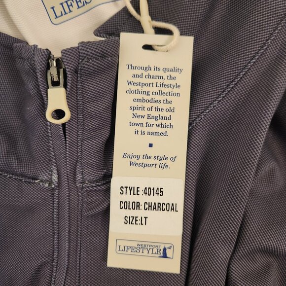 NWT Westport Lifestyle Links 1/4 Zip Charcoal Gray Golf Vest Mens Sz LT NEW - Picture 10 of 11